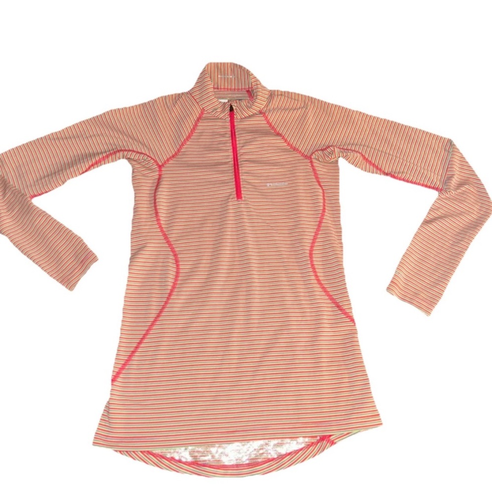 Columbia Omni-Heat Womens Small Multicolor Striped Long Sleeve quarter zip